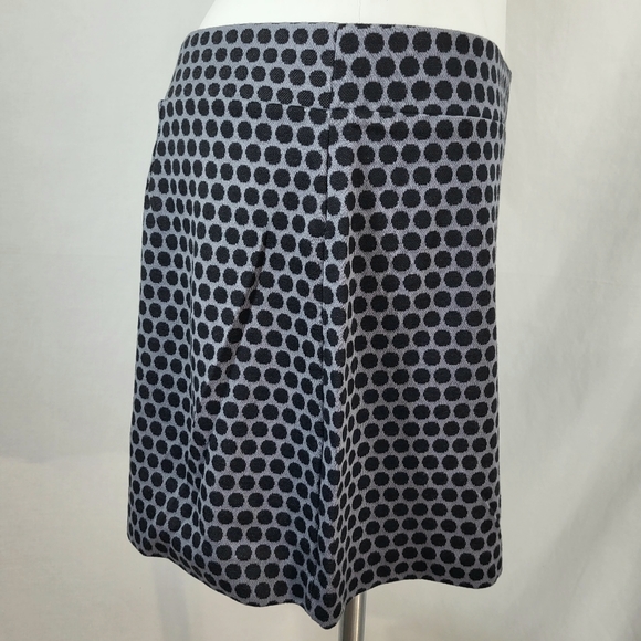 Gap A Line Short SKIRT Womens Size XXL Gray Black Polka Dots Back Zip - Picture 2 of 16